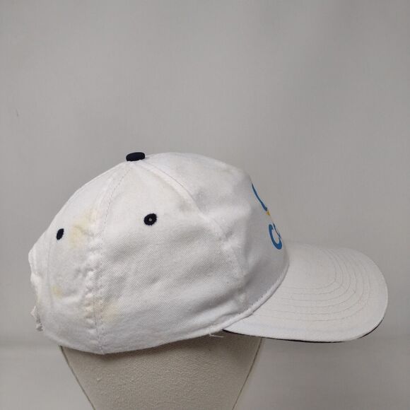 Costa Strapback Hat White One Size Adjustable Vented Holes 6 Panel Unique Europe - Picture 4 of 9
